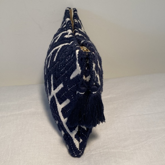 Brora tassel clutch wristlet pouch hand woven India - Picture 6 of 16